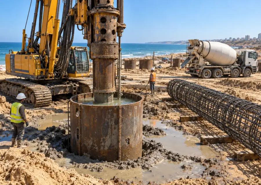 קידוח כלונסאות במי תהום - בנטונייט מול קייסינג